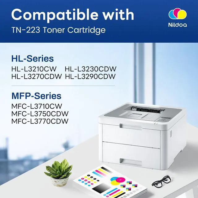Alt view image 2 of 7 - TN-223 TN223BK/C/M/Y Toner Cartridge Replacement for Brother TN223 TN 223 TN2234PK TN-223BK/C/M/Y Ink Cartridge, TN223 Black/Cyan/Magenta/Yellow Toner Cartridges Set