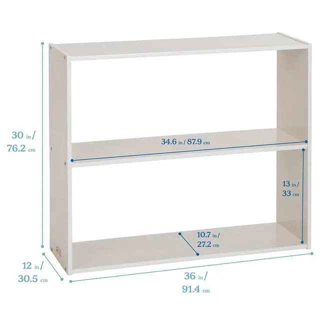 Alt view image 3 of 7 - Streamline 2-Shelf Double-Sided Storage Cabinet, 30in, Double-Sided Display, White Wash