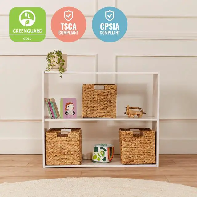 Alt view image 5 of 7 - Streamline 2-Shelf Double-Sided Storage Cabinet, 30in, Double-Sided Display, White Wash