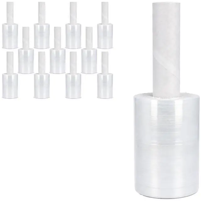 Main image of PSBM Mini Extended Core Platic Stretch Film Wrap 5" x 1000' 80 GA 24 Rolls | Heavy Duty up to 500% Ultimate Stretch Clear Plastic Wrap Industrial Strength Shrink Film for Moving, Packing & Shipping