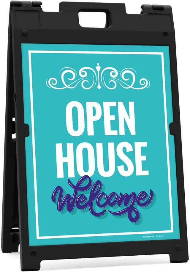 Main image of Open House Sidewalk Sign Kit, | 24x36 Inches Replacement Panels 2-Pack Corrugated Plastic USA Made