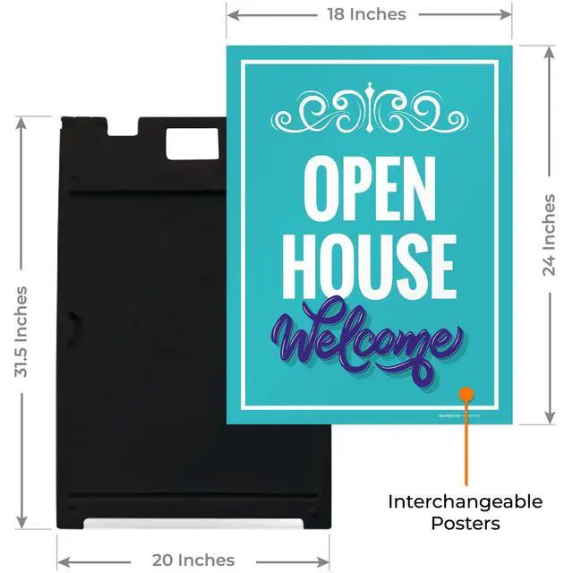 Alt view image 3 of 7 - Open House Sidewalk Sign Kit, | 24x36 Inches Replacement Panels 2-Pack Corrugated Plastic USA Made