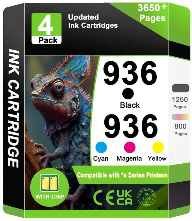 Main image of 936 Ink Cartridge Use for OfficeJet 9122e OfficeJet Pro 9110b 9125e 9128e 9130b 9135e OfficeJet Pro Wide Format 9730e Printers (4 Pack)