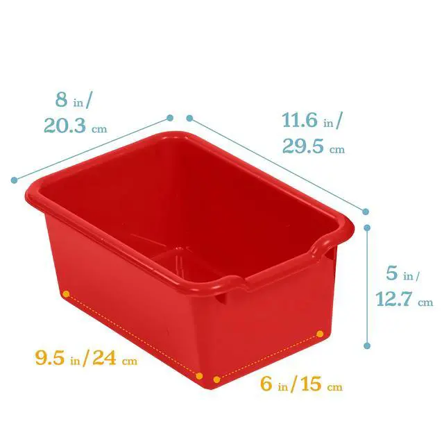 Alt view image 3 of 7 - 10-Section Hanging Coat Locker with Shelf and 10 Scoop Front Bins, Cubby Storage, Red