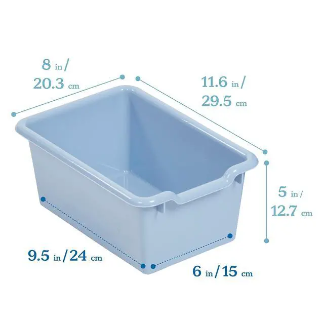 Alt view image 4 of 7 - 10 Cubby Tray Cabinet with Scoop Front Storage Bins, 5x2, Classroom Furniture, Powder Blue