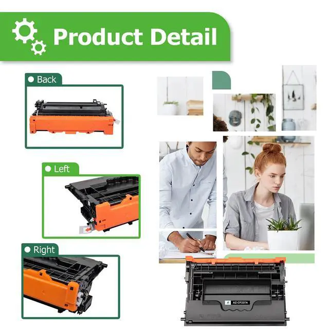 Alt view image 5 of 6 - CF237A 37A Black Toner Cartridge Replacement for HP M607 M608 CF237X 37X | Compatible for HP LaserJet Enterprise M607n M607dn M608n M608dn M608x M609 MFP M631 M632 M633 M609x M609dn M631dn Ink Printer