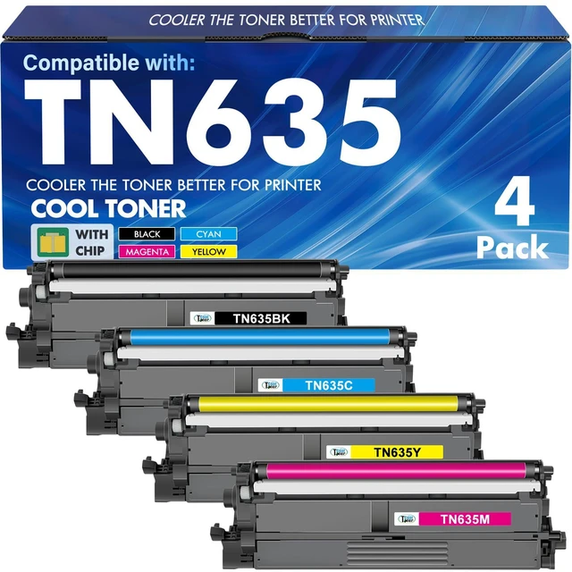 Main image of TN635 TN-635 TN 635 Toner Cartridge TN635XL MFC-L8930CDW HL-L8430CDW | Compatible for Brother TN-635XL TN635XXL MFC-L8730CDW HL-L8570CDW MFC-L8970CDW HL-L8430CDWT MFC-EX575 Ink Printer 4 Pack
