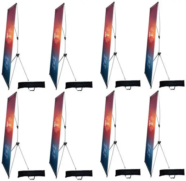 Main image of X Banner Stand Adjustable Fit Banner 23 x 63 to 32 x 78 Inch(STAND ONLY), Portable Travel Bag,Bigger,MoreAdaptableAdvertising,Stores, Tradeshow,Restaurant,Event,Birthday& Party (8 Pack)