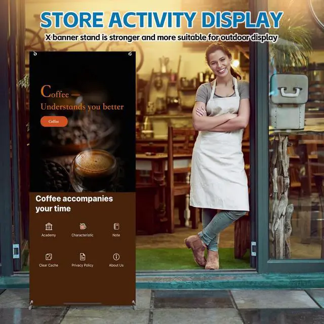 Alt view image 7 of 7 - X Banner Stand Adjustable Fit Banner 23 x 63 to 32 x 78 Inch(STAND ONLY), Portable Travel Bag,Bigger,MoreAdaptableAdvertising,Stores, Tradeshow,Restaurant,Event,Birthday& Party (8 Pack)