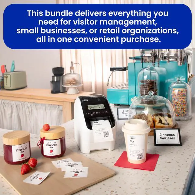 Alt view image 3 of 7 - QL-820NWBC Ultra Flexible Label Printer with Multiple Connectivity Options (Bundle with 2 Rolls of Genuine DK Label Tapes)