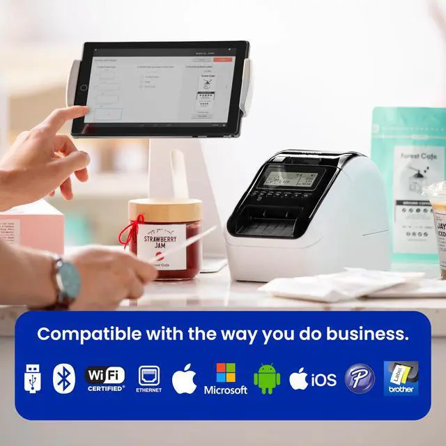 Alt view image 5 of 7 - QL-820NWBC Ultra Flexible Label Printer with Multiple Connectivity Options (Bundle with 2 Rolls of Genuine DK Label Tapes)
