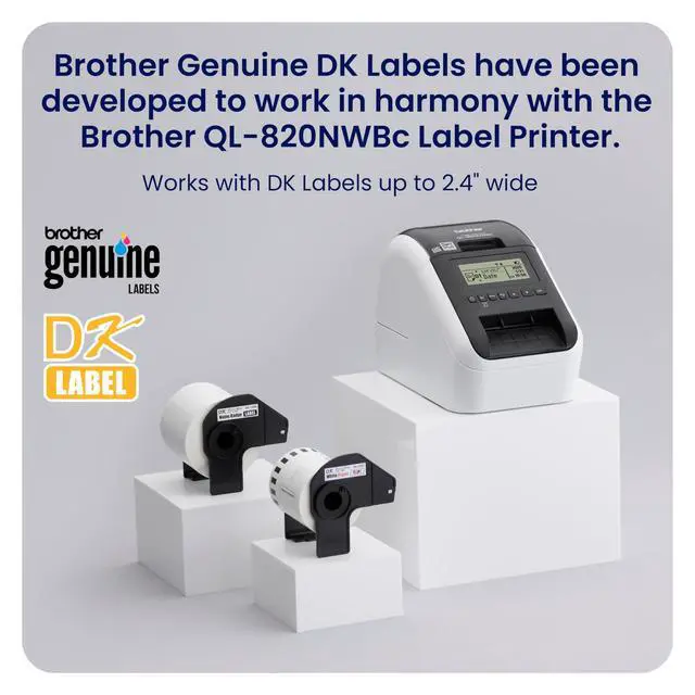 Alt view image 4 of 7 - QL-820NWBC Ultra Flexible Label Printer with Multiple Connectivity Options (Bundle with 2 Rolls of Genuine DK Label Tapes)