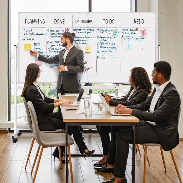 Alt view image 7 of 7 - Rolling Whiteboard, 72x48 Large Double-Sided White Board Dry Erase on Wheels, Giant Magnetic White Board Standing for Office, School, Home Office, Homeschool(72 x 48)
