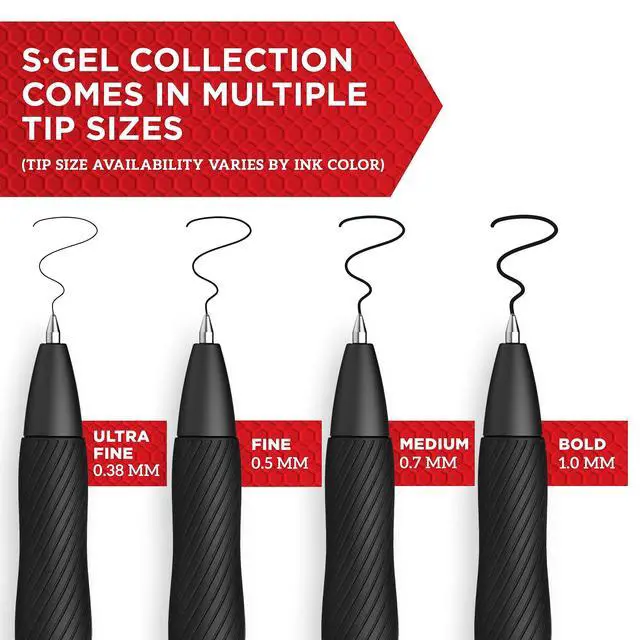 Alt view image 2 of 7 - S-Gel Gel Pens Medium Point (0.7mm) Red Ink Gel Pen,12 Count (Pack of 12)