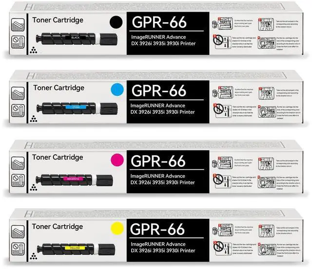 Main image of GPR66 GPR-66 Toner Cartridge 5753C003AA 5754C003AA 5755C003AA 5756C003AA | Replacement for Canon ImageRUNNER Advance DX 3926i 3935i 3930i Printer Toner (Black Magenta Yellow Cyan)
