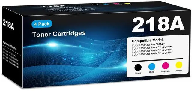 Main image of 218A Toner Cartridges 4 Pack 3301sdw 3301fdw 3301 (with Chip) Compatible for HP 218A 218X W2180A 218 Toner for Color Laser Jet Pro MFP 3301fdw 3301cdw 3201dw Printer Ink (Black Cyan Yellow Magenta)