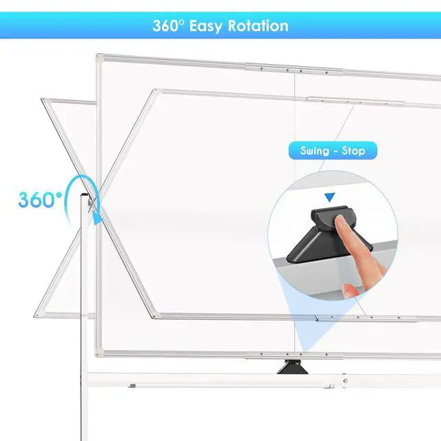 Alt view image 3 of 7 - Rolling Whiteboard, 72x48 Large Double-Sided White Board Dry Erase on Wheels, Giant Magnetic White Board Standing for Office, School, Home Office, Homeschool(72 x 48)