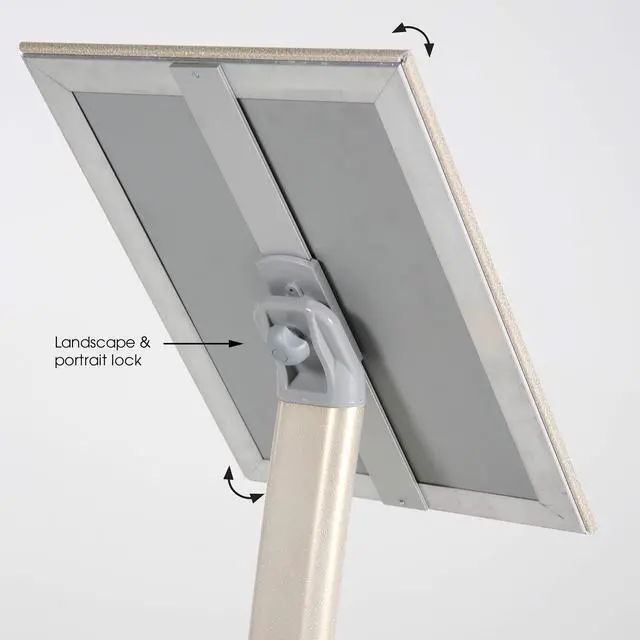 Alt view image 3 of 7 - Curved Menu Board, 8.5x11 Pedestal Sign Holder White Pearlic Floor Standing Aluminum Front Loading Easy Open Poster Message Advertisement Holder For Restaurant Cafe Hotel