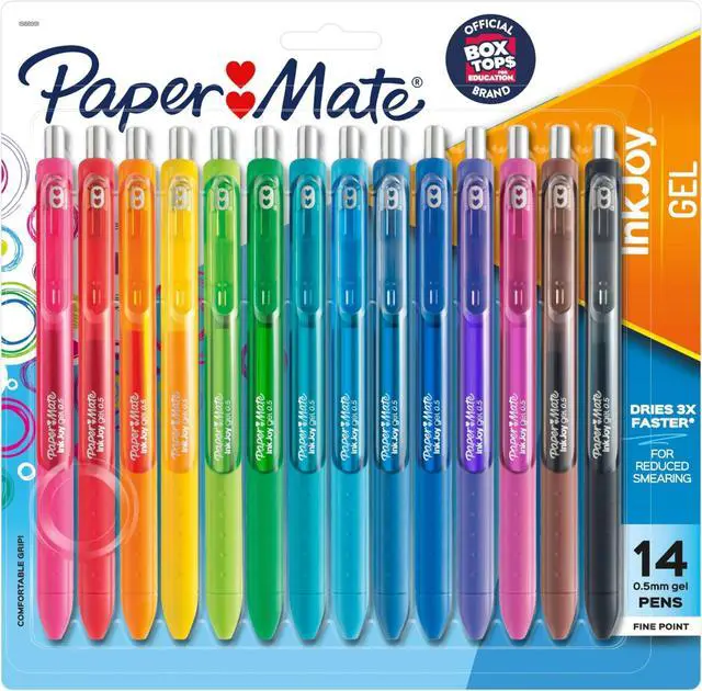Main image of InkJoy Pens,Gel Pens,Fine Point (0.5 mm),Assorted,- Back to School,Teacher Supplies,Writing,Journaling,14 Count (Pack of 12)