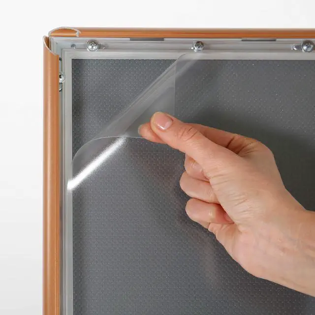 Alt view image 6 of 7 - Curved Menu Board, 8.5x11 Pedestal Sign Holder Copper Floor Standing Aluminum Front Loading Easy Open Poster Message Advertisement Holder For Restaurant Cafe Hotel