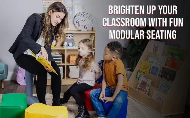 Alt view image 7 of 7 - Butterfly Modular Soft Seating Stool Set - for Preschools and daycares - Toddlers and Children