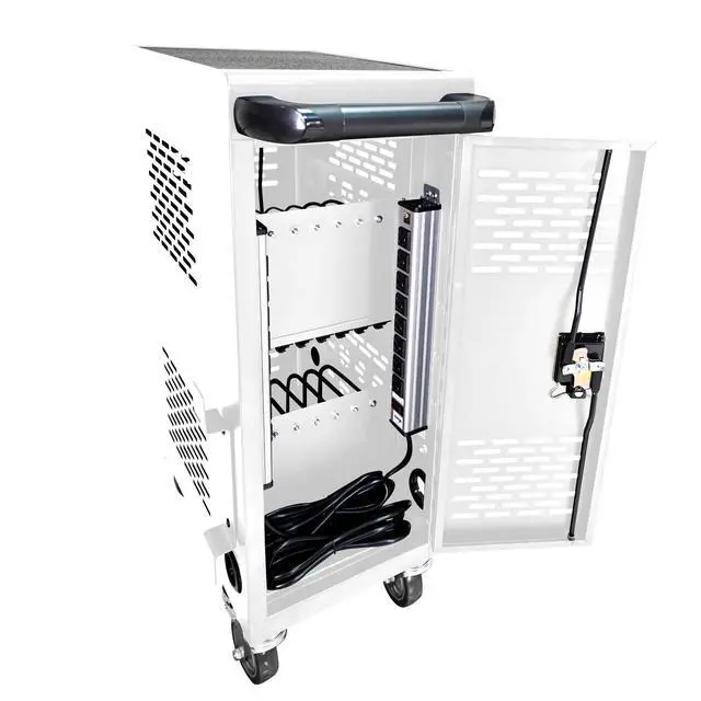 Alt view image 2 of 6 - 16 Devices Mobile Charging Cart for Laptop Up to 16.3-inch Screen,Charging Station and Tablet Storage Cart for iPad, Chromebooks with Cord Organizer, White