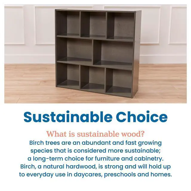 Alt view image 7 of 7 - Streamline 8-Compartment Single-Sided Storage Cabinet, 36in, Kids Furniture, Grey Wash