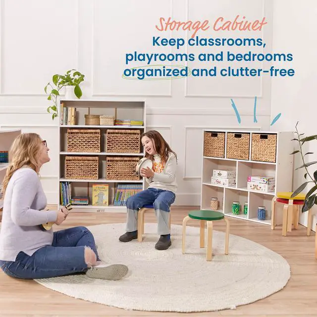Alt view image 4 of 7 - Streamline 8-Compartment Storage Cabinet, 36in, Classroom Furniture, White Wash