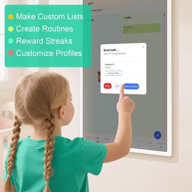 Alt view image 4 of 7 - Digital Calendar, Smart WiFi Electronic Calendar&Chore Chart, IPS Touch Screen HD Display for Family Schedules, Share Moments Instantly from Anywhere (24)