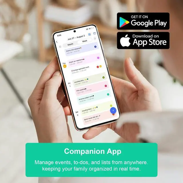 Alt view image 7 of 7 - Digital Calendar, Smart WiFi Electronic Calendar&Chore Chart, IPS Touch Screen HD Display for Family Schedules, Share Moments Instantly from Anywhere (24)