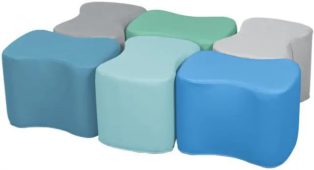 Main image of Butterfly Modular Stool Seating Set, Classroom Furniture, Contemporary, 6-Piece