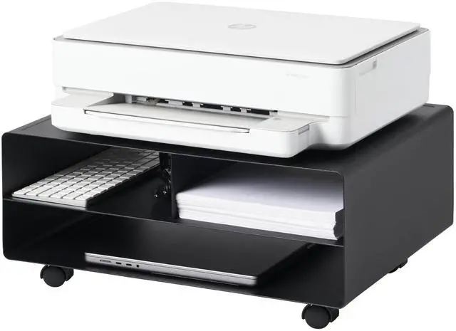 Main image of Home Desktop Printer Stand - Computer Accessory Office Organizer Steel One Size Black