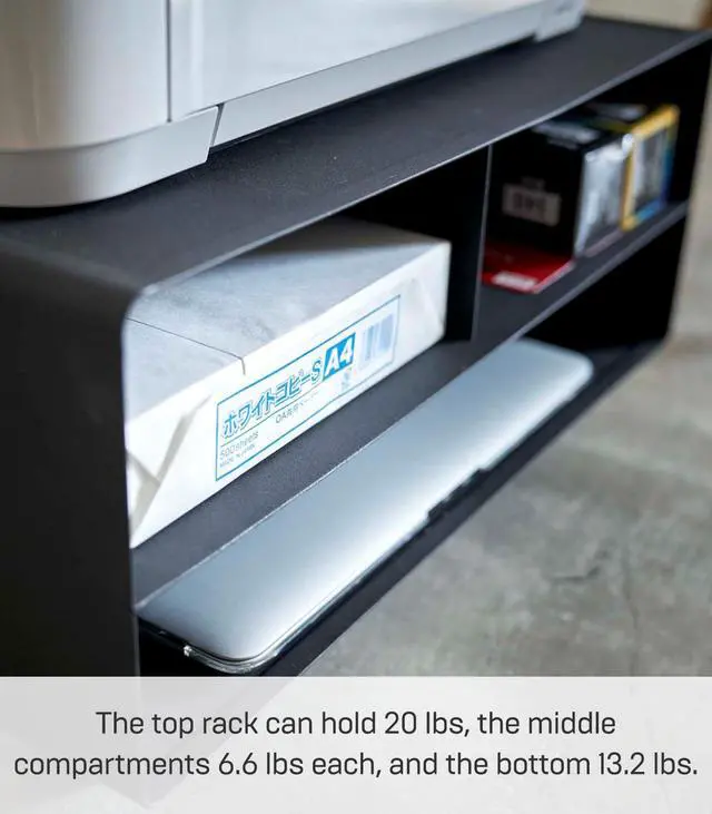 Alt view image 6 of 7 - Home Desktop Printer Stand - Computer Accessory Office Organizer Steel One Size Black