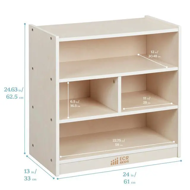 Alt view image 3 of 7 - Mobile Building Block Storage Cabinet, Small, Classroom Furniture, White Wash