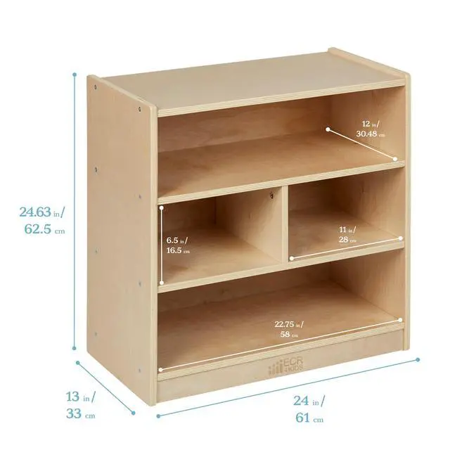 Alt view image 3 of 7 - Mobile Building Block Storage Cabinet, Small, Classroom Furniture, Natural