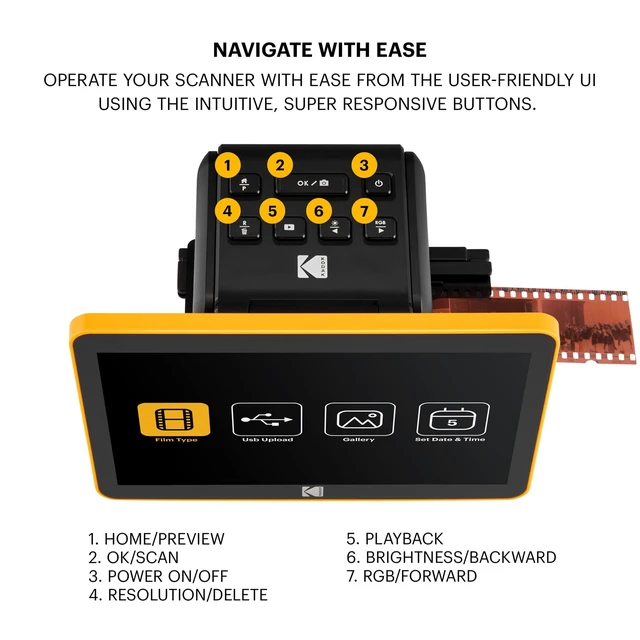 Alt view image 12 of 13 - Kodak Slide N Scan Max Digital Film Slide Scanner Black/Yellow (RODFS70)