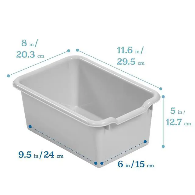 Alt view image 4 of 7 - 10 Cubby Mobile Tray Cabinet and 10 Scoop Front Bins, 5x2, Kids Furniture, Light Grey