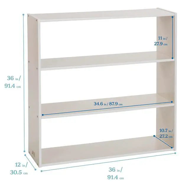 Alt view image 3 of 7 - Streamline 3-Shelf Storage Cabinet, 36in High, Double-Sided Display, White Wash