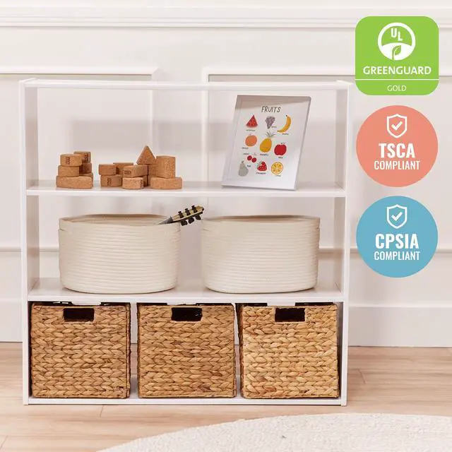 Alt view image 6 of 7 - Streamline 3-Shelf Storage Cabinet, 36in High, Double-Sided Display, White Wash