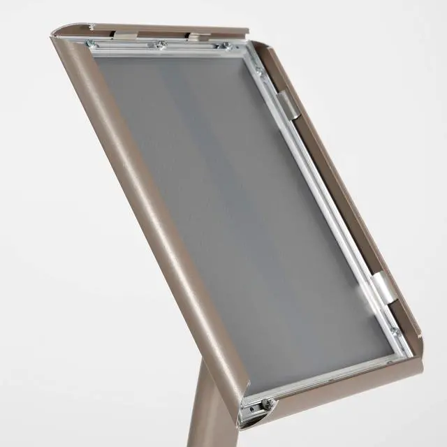 Alt view image 7 of 7 - Curved Menu Board, 11x17 Pedestal Sign Holder Earth Color Floor Standing Aluminum Front Loading Easy Open Poster Message Advertisement Holder For Restaurant Cafe Hotel