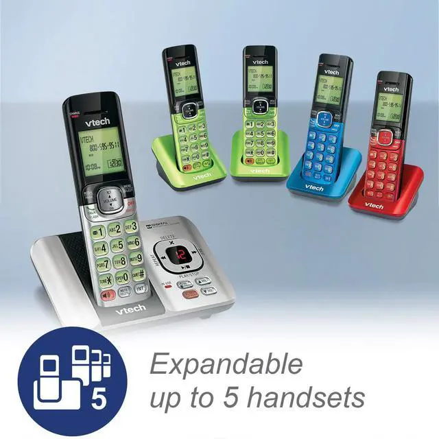 Alt view image 2 of 7 - CS6529-4B 4-Handset Cordless Phone with Answering Machine, Caller ID/Call Waiting, DECT 6.0 System, Wall Mountable
