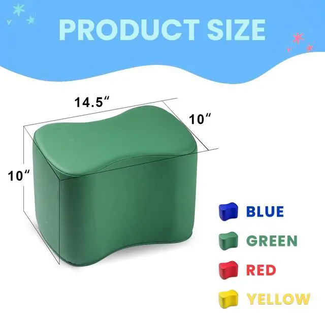 Alt view image 3 of 7 - Butterfly Modular Soft Seating Stool Set - for Preschools and daycares - Toddlers and Children