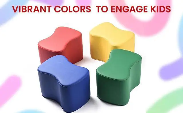 Alt view image 6 of 7 - Butterfly Modular Soft Seating Stool Set - for Preschools and daycares - Toddlers and Children