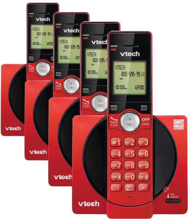 Main image of CS6919-16 DECT 6.0 Cordless Phone,Red - Caller ID/Call Waiting (Stores 30 Calls),Backlit Keypad & Display,Full Duplex Handset Speakerphone,Wall Mountable,(Pack of 4)