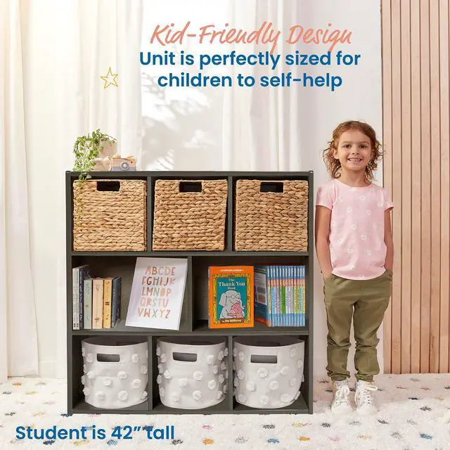Alt view image 4 of 7 - Streamline 8-Compartment Single-Sided Storage Cabinet, 36in, Kids Furniture, Grey Wash