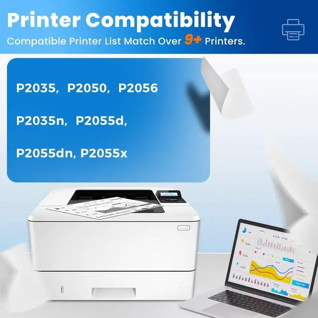 Alt view image 2 of 7 - CE505X 05X Toner Cartridges Black (2-Pack) Laser Jet P2035 P2050 P2056 Compatible with HP 05A 05X Toner Cartridges for Laser Jet Enterprise P2035n P2055d P2055dn P2055x