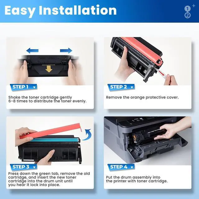 Alt view image 7 of 7 - CE505X 05X Toner Cartridges Black (2-Pack) Laser Jet P2035 P2050 P2056 Compatible with HP 05A 05X Toner Cartridges for Laser Jet Enterprise P2035n P2055d P2055dn P2055x