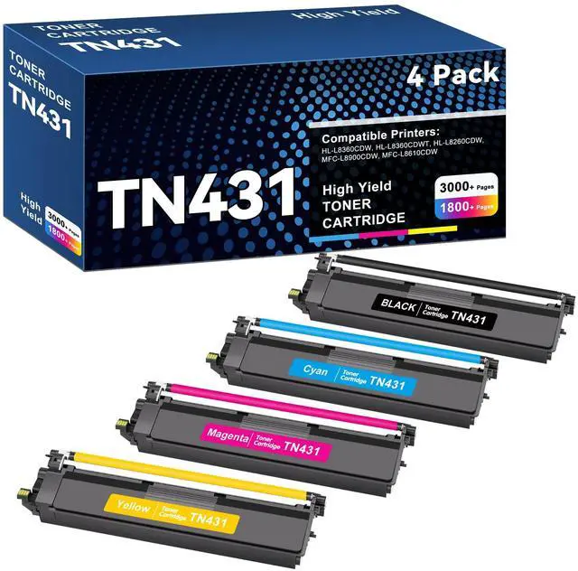 Main image of TN431 MFC-L8900CDW Toner Cartridges Replacement for Brother TN-431 4-Color Toner Cartridge Set,TN 431 Ink Work with Brother HL-l8360CDW HL-L8260CDW MFC L8900CDW MFC-L8690CDW MFC-L8610CDW Printer