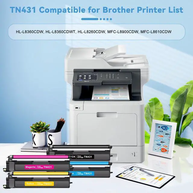 Alt view image 2 of 7 - TN431 MFC-L8900CDW Toner Cartridges Replacement for Brother TN-431 4-Color Toner Cartridge Set,TN 431 Ink Work with Brother HL-l8360CDW HL-L8260CDW MFC L8900CDW MFC-L8690CDW MFC-L8610CDW Printer