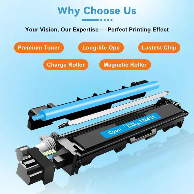 Alt view image 4 of 7 - TN431 MFC-L8900CDW Toner Cartridges Replacement for Brother TN-431 4-Color Toner Cartridge Set,TN 431 Ink Work with Brother HL-l8360CDW HL-L8260CDW MFC L8900CDW MFC-L8690CDW MFC-L8610CDW Printer
